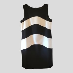 Elegant Black and White Striped Dress